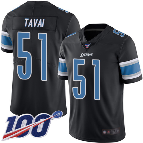 Detroit Lions Limited Black Men Jahlani Tavai Jersey NFL Football #51 100th Season Rush Vapor Untouchable